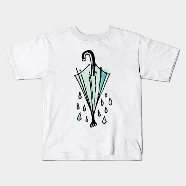 umbrella Kids T-Shirt by ecrimaga